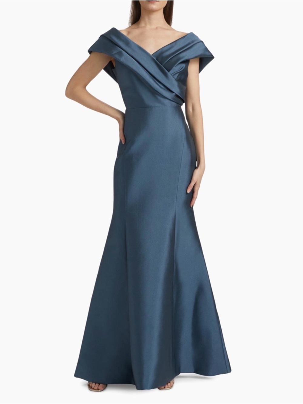 Amsale Petrol Satin Mermaid Skirt - Picture 2 of 5